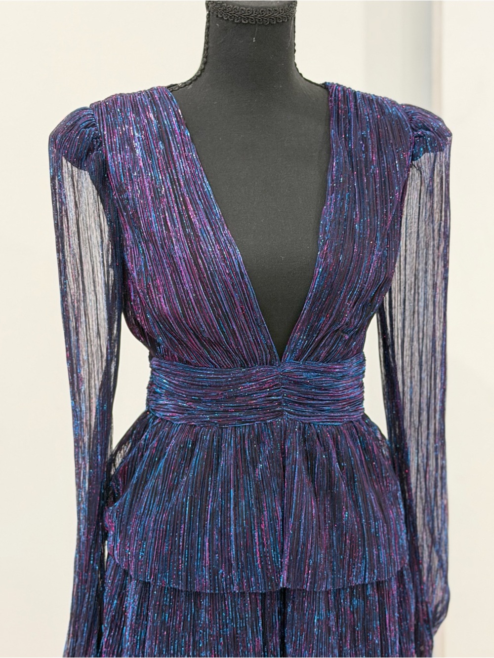 WAYF Lucky Stars Metallic Mini Dress